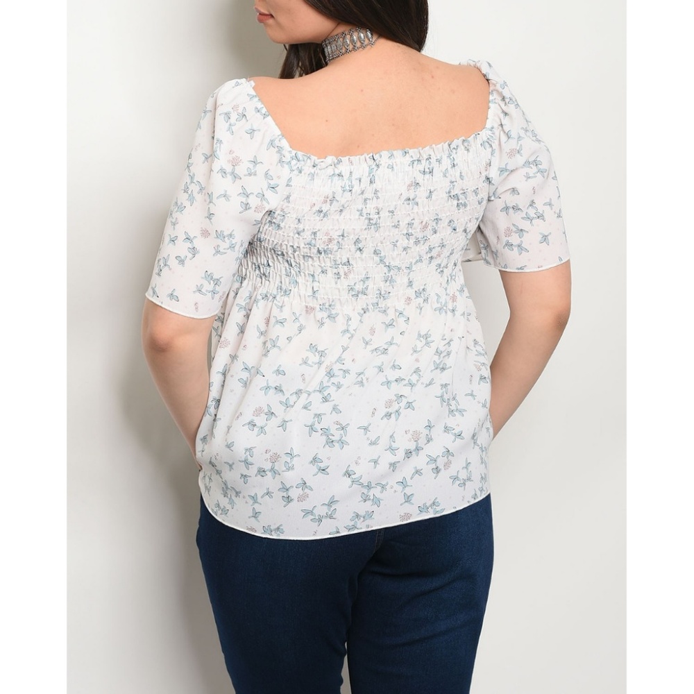 Off White Floral Plus Size Top {Check It Out} - Picture 3 of 3